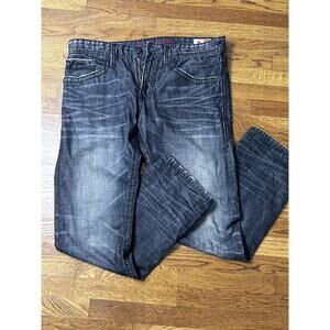 RIVET DE CRU JAPANESE DENIM WIDE LEG‎ MEN'S JEANS SIZE 40 X 35 DISTRESSED